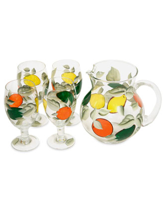 Hand Painted Ice Tea Set image