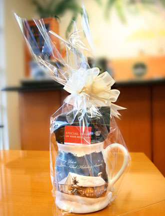 Holiday mug and Mistletoe Santa image