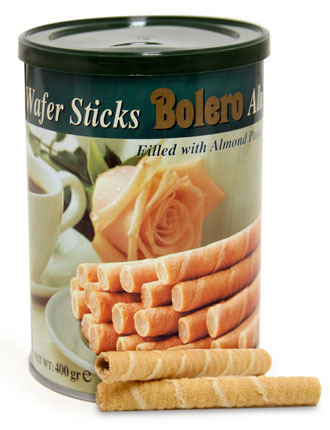 Bolero Almond Wafer Sticks- Large Tin image
