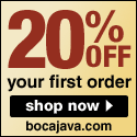 Save 20% on all orders.  Shop Now at BocaJava.com