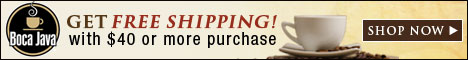 Free Shipping on all orders over $40 at BocaJava.com.  Shop Now!