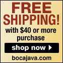 Free Shipping on all orders over $40 at BocaJava.com.  Shop Now!